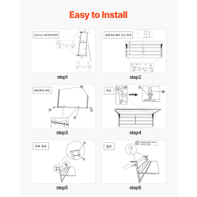VEVOR Κρεμαστό Τραπέζι Μπαλκονιού 15 x 39 σε Ρυθμιζόμενο Τραπέζι Μπαρ με Κάγκελα Βεράντα