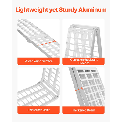 VEVOR 1000 lbs Ράμπες αλουμινίου 1 τμχ Ράμπες φόρτωσης βαρέως τύπου με λαβές