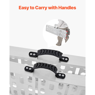 VEVOR 1500 lbs Ράμπες αλουμινίου 2 τμχ Ράμπες φόρτωσης βαρέως τύπου με λαβές