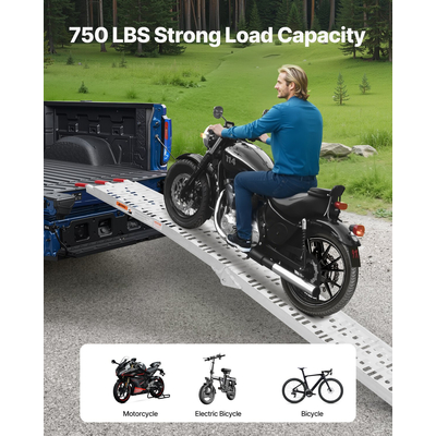 VEVOR 750 lbs Ράμπες αλουμινίου 1 τμχ Ράμπες φόρτωσης βαρέως τύπου με λαβές