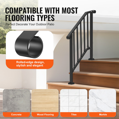 VEVOR 2-3 κουπαστές για εξωτερικούς χώρους για ηλικιωμένους Βεράντα Μαύρη ρετρό αψίδα