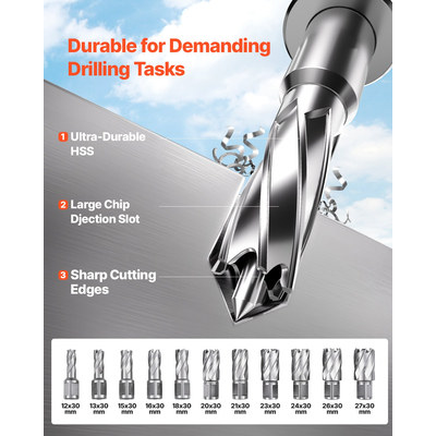 Magnetic Drill 1400W 2810 lbf Magnetic Drill Press 1,6 in Boring Diameter 11 Bit