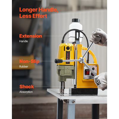 Magnetic Drill 1400W 2810 lbf Magnetic Drill Press 1,6 in Boring Diameter 800 RPM