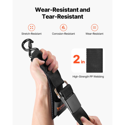 Πτυσσόμενοι ιμάντες με καστάνια VEVOR Ιμάντες δεσίματος 2 σε x 2 πόδια για σκάφος (2 πακέτο)