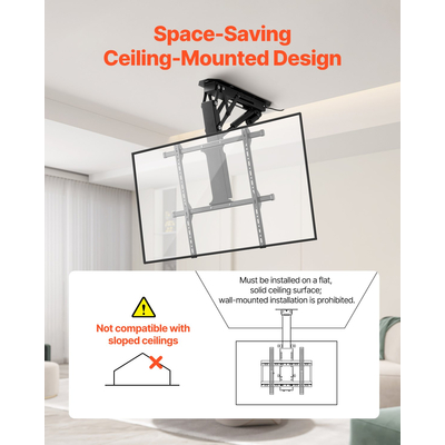 VEVOR Μηχανοκίνητη βάση τηλεόρασης οροφής Electric Flip Down Βάση τηλεόρασης για 32-65 στην οθόνη