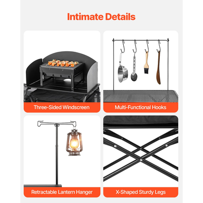 Τραπέζι Κουζίνας Camping VEVOR Φορητά ντουλάπια παρμπρίζ εξωτερικού χώρου μαγειρικής