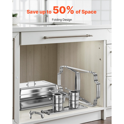 VEVOR 8 Qt 2 Pack Ορθογώνιο σετ μπουφέ πιάτων πλήρους μεγέθους από ανοξείδωτο χάλυβα