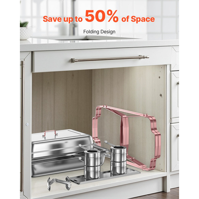 VEVOR 8 Qt 2 Pack Ορθογώνιο σετ μπουφέ πιάτων πλήρους μεγέθους από ανοξείδωτο χάλυβα