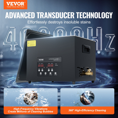 Μηχάνημα καθαρισμού υπερήχων 15L με θερμαντήρα καλαθιού και χρονοδιακόπτη 360W