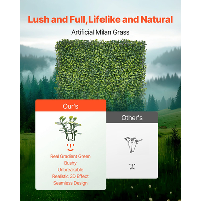VEVOR Πάνελ τοίχου από τεχνητό γρασίδι 40 x 120 στο Milan Grass Greenery για διακόσμηση