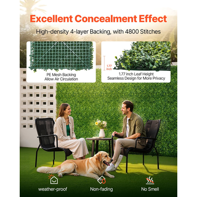 VEVOR Πάνελ τοίχου από τεχνητό γρασίδι 40 x 120 στο Milan Grass Greenery για διακόσμηση