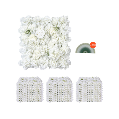 VEVOR 3D Flower Panel Wall 24 ΤΕΜ. 15 x 15 ιντσών Τεχνητό λουλουδάτο φόντο για γάμο