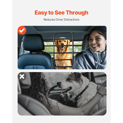 VEVOR Dog Barrier Car Metal Adjustable Pet Barrier Universal-Fit Divier Car