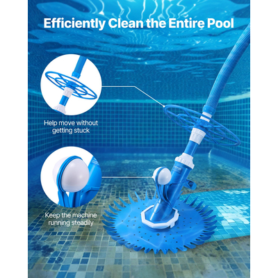 VEVOR Suction Pool Cleaner Ηλεκτρική σκούπα 12 σωλήνες για εσωτερική/επάνω πισίνα