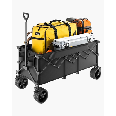 VEVOR Extended Folding Wagon Carts 300L&450LB Heavy Duty Collapsible Garden Carts