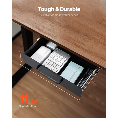 VEVOR 33 cm Ατζέντα Συρτάρι κάτω από το γραφείο Συρτάρι Εξοικονόμηση χώρου οικιακού γραφείου