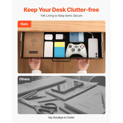 VEVOR 58 cm Ατζέντα Συρτάρι κάτω από το γραφείο Συρτάρι Εξοικονόμηση χώρου οικιακού γραφείου