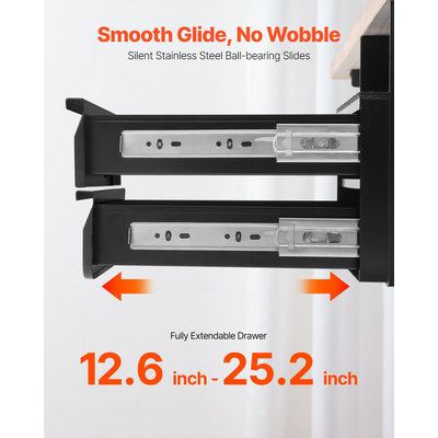 VEVOR 2 συρτάρι 33 cm με δυνατότητα κλειδώματος κάτω από το γραφείο Συρτάρι Organizer Συρτάρι συρόμενου προς τα έξω Αρχική