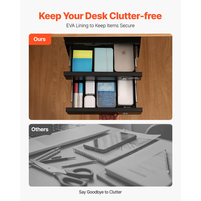 VEVOR 2 συρτάρι 33 cm με δυνατότητα κλειδώματος κάτω από το γραφείο Συρτάρι Organizer Συρτάρι συρόμενου προς τα έξω Αρχική