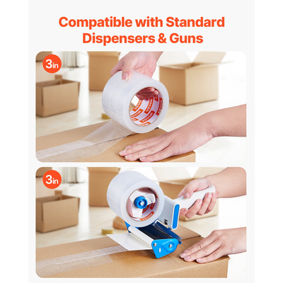 VEVOR Clear Packing Tape 6 Rolls 65 Yards Heavy Duty Clear Packing Tapes 2,7 Mil