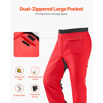 VEVOR Chainsaw Chaps 39,7" Στυλ ποδιάς Αλυσοπρίονο ασφαλείας Κεφάλαια Κατηγορίας B Large