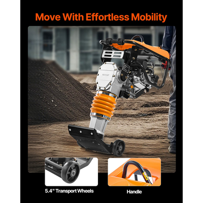 VEVOR 6,5 HP 196 cc Fuel Power Jumping Jack Vibratory Rammer Tamper Compactor