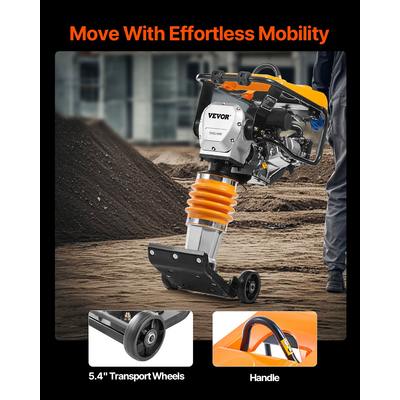 VEVOR 6,5 HP 196 cc Τετρα-ελατήρια Jumping Jack Vibratory Rammer Tamper Compactor