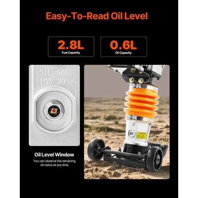 VEVOR 6,5 HP 196 cc Τετρα-ελατήρια Jumping Jack Vibratory Rammer Tamper Compactor