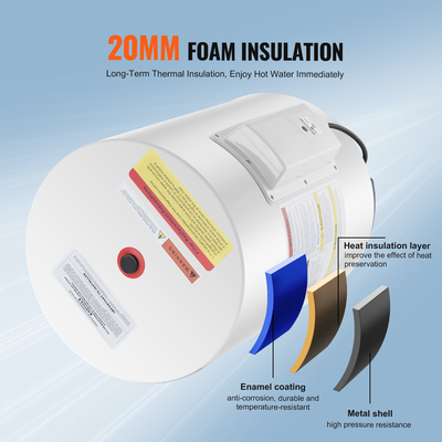 Ηλεκτρικός θερμοσίφωνας VEVOR 10 γαλονιών Άμεση ζεστή οθόνη LED 1,6 Kw για ντους