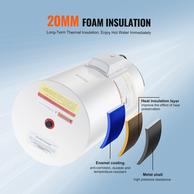 Ηλεκτρικός θερμοσίφωνας VEVOR 18 γαλονιών Άμεση ζεστή οθόνη LED 1,6 Kw για ντους