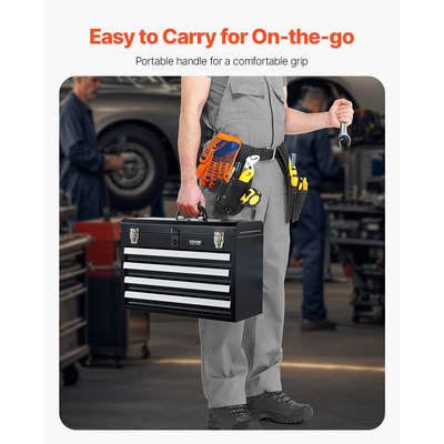 VEVOR Εργαλειοθήκη 20,5 ιντσών Φορητή Μεταλλική Εργαλειοθήκη με 4 Συρτάρια Εργαλειοθήκη