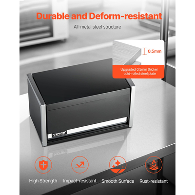 VEVOR Tool Box 8,6 ιντσών Φορητό μεταλλικό κουτί εργαλείων με 3 συρτάρια Tool Organizer