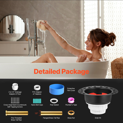 Κιτ αποστράγγισης μπανιέρας VEVOR Κιτ αποστράγγισης μπανιέρας με αντάπτορα PVC