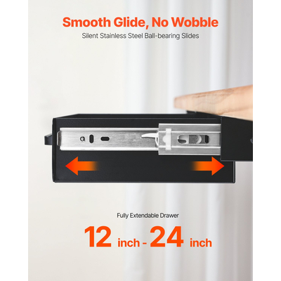 VEVOR 33 cm Ατζέντα Συρτάρι κάτω από το γραφείο Συρτάρι Εξοικονόμηση χώρου οικιακού γραφείου