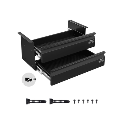 VEVOR 2 Συρτάρι 40 cm κάτω από το γραφείο Συρτάρι Organizer Συρτάρι εξοικονόμησης χώρου