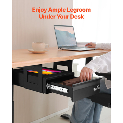 VEVOR 33 cm με δυνατότητα κλειδώματος κάτω από το γραφείο Συρτάρι Organizer Συρτάρι προς τα έξω Συρτάρι οικιακού γραφείου