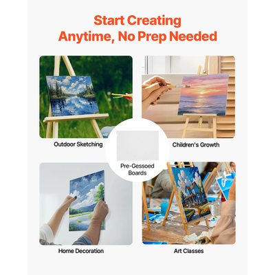 VEVOR Πίνακες καμβά για ζωγραφική 24 Πακέτα 12 x 16 ιντσών Κενοί καμβάδες για ζωγραφική