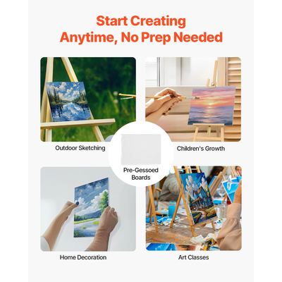 VEVOR Πίνακες καμβά για ζωγραφική 24 Συσκευασία 8 x 10 ιντσών Κενοί καμβάδες για ζωγραφική