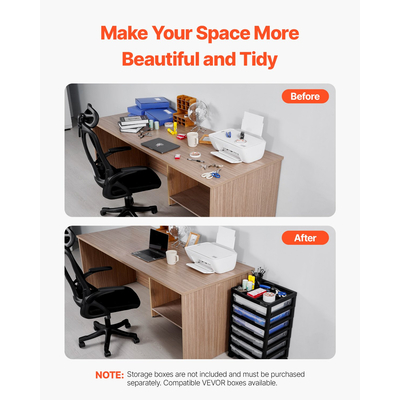 Λεύκωμα Λεύκωμα Κυλιόμενο καλάθι αποθήκευσης 6 επιπέδων Μεγάλης χωρητικότητας με Ατζέντα Μαύρο