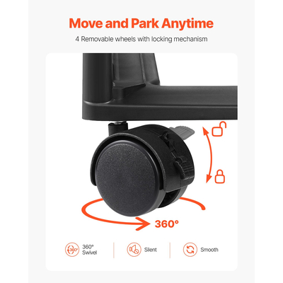 Τροχαίο καλάθι αποθήκευσης λευκώματος λευκώματος 6 επιπέδων μεγάλης χωρητικότητας με 6 καθαρές θήκες Μαύρο