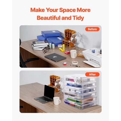 Scrapbook Paper Storage 6 Pack Στοιβαζόμενα πλαστικά κουτιά επιτραπέζιων παιχνιδιών Καθαρή θήκη