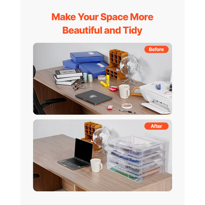 Scrapbook Paper Storage 4 Pack Στοιβαζόμενα πλαστικά κουτιά επιτραπέζιων παιχνιδιών Καθαρή θήκη