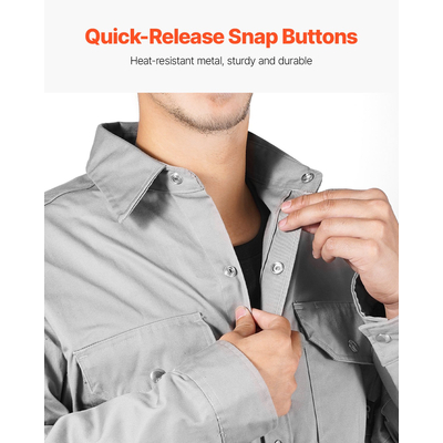 Σακάκι συγκόλλησης VEVOR Ανθεκτικό στη φλόγα 7oz FR Μπουφάν ασφαλείας συγκόλλησης από βαμβάκι Μέγεθος L