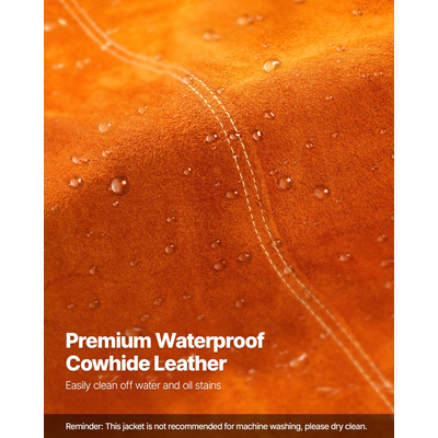 VEVOR Ανθεκτικό στη φλόγα δερμάτινο τζάκετ συγκόλλησης βαρέως τύπου Μπουφάν συγκόλλησης μεγέθους L