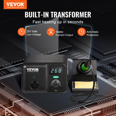 VEVOR Soldering Iron Station 70W LCD Κιτ σταθμού συγκόλλησης 122°F-932°F