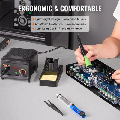VEVOR Soldering Iron Station 75W LCD Κιτ σταθμού συγκόλλησης 122°F-932°F