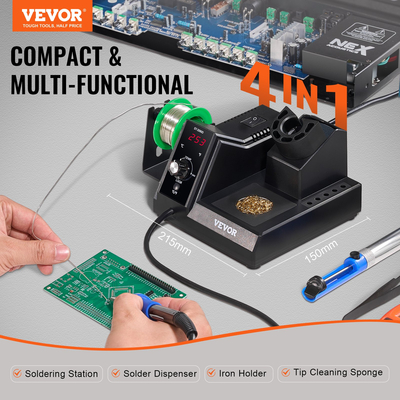 VEVOR Soldering Iron Station 80W LCD Kit Station Station & 5 Iron Tips