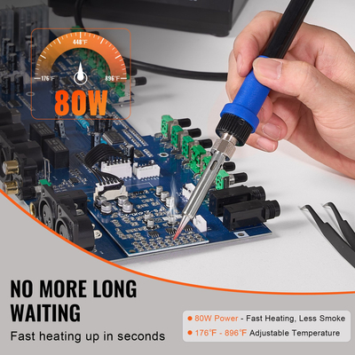 VEVOR Soldering Iron Station 80W LCD Kit Station Station & 5 Iron Tips