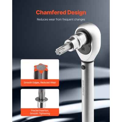 Torx Bit Socket Set 13-Pece Star T8 - T60 Set S2 Alloy Steel and Cr-V Steel