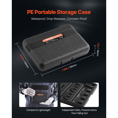 Torx Bit Socket Set 13-Pece Star T8 - T60 Set S2 Alloy Steel and Cr-V Steel